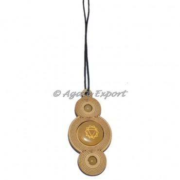 Solar Chakra Wooden Pendants