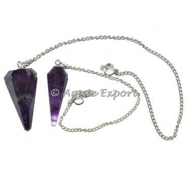 Mix Faceted Amethyst Pendulum