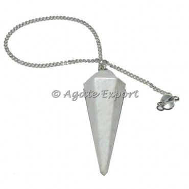 Scolecite 6 Faceted Pendulum