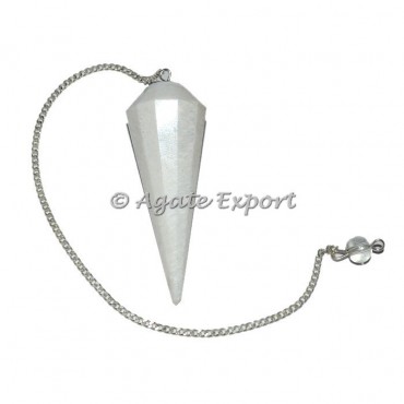 Scolecite 12 Faceted Pendulums