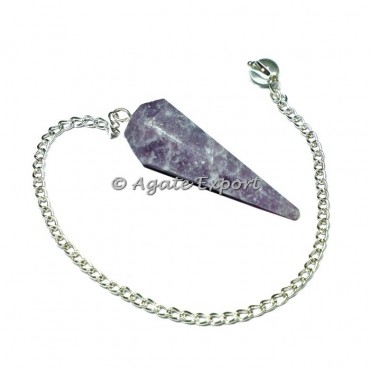 Lepidolite 6 Faceted Pendulums