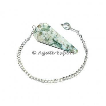 Tree Agate 6 Faceted Pendulums