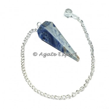 Sodalite 6 Faceted Pendulums