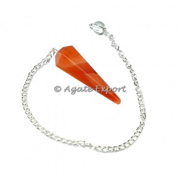 Carnelian 6 Faceted Pendulums