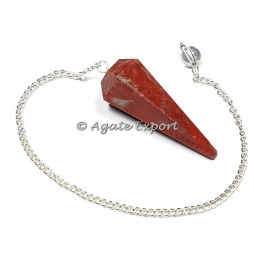 Red Jasper 6 Faceted Pendulums