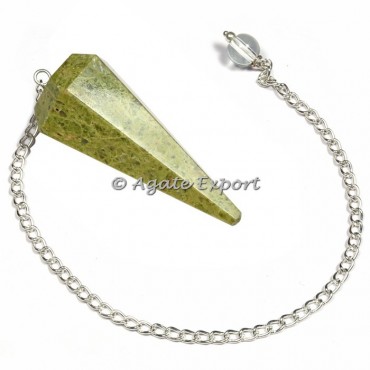 Unakite 6 Faceted Pendulums