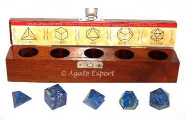 Lapis Lazuli Sacred Geometry Set.