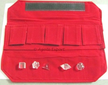 Crystal Sacred Geometry Set With Velvet Pocket.
