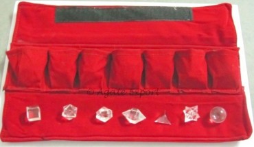 Crystal Seven Sacred Geometry Set With Velvet Pock