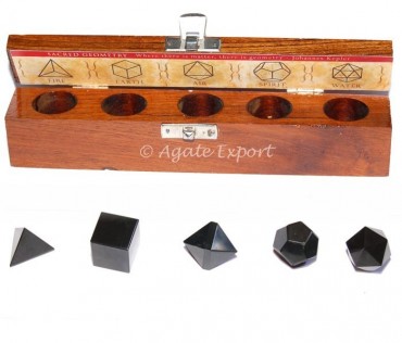 Black agate sacred Geometry Set