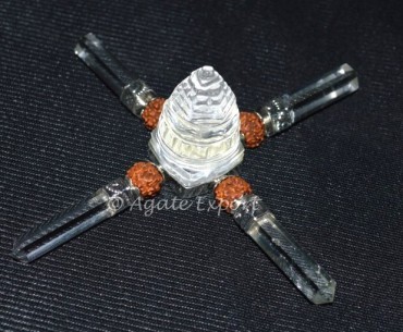 Crystal Shree Yantra Generator with Rudraksha