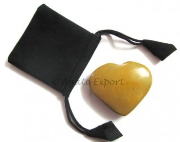 Yellow Jasper Puffy Heart Gift Set