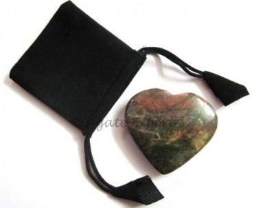 Unakite Puffy Heart Gift Set