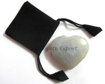 Grey Agate Puffy Heart Gift Set