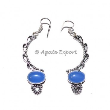 Blue Chalcedony Fashion Earrings