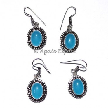 Oval Shap Light Blue Earrings