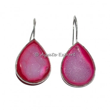 Red Onyx Druzy Earrings