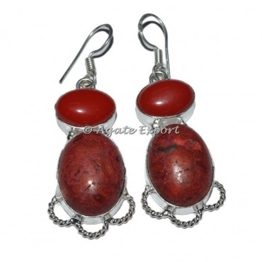 Ruby With Red Onyx Earrings