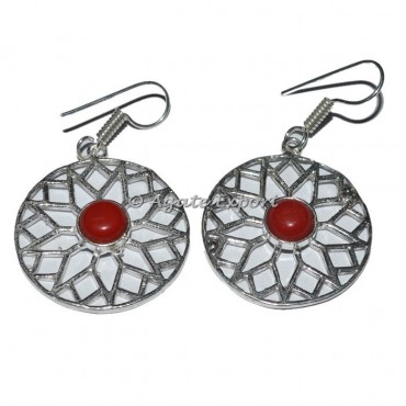Flower Of Life Red Earrings
