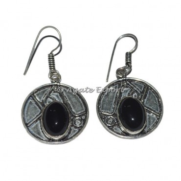 Black Onyx Tibetan Earrings