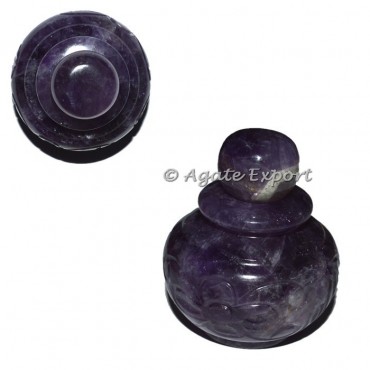 Amethyst Handmade Carved Bottle