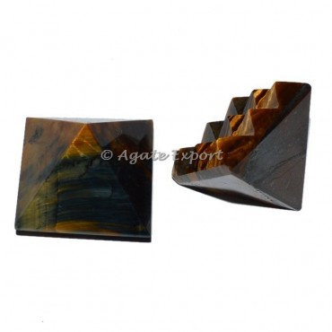 Tiger Eye Lemurian Pyramids
