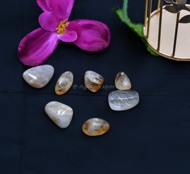 Golden Rutile Quartz Tumbled Stones