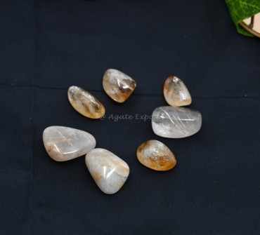 Golden Rutile Quartz Tumbled Stones