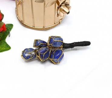 Lapis Lazuli Gold Wired Tumbled Hanging for Home And Door