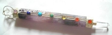 Ametyst 7 Chakra Wand With Mercaba Star.