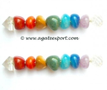 Seven Chakra Tumbled Stone Wands.