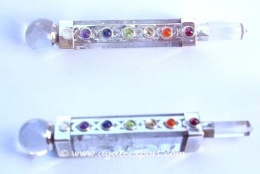Crystal Quartz Seven Chakra Wands.