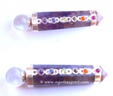 Ametyst Seven Chakra Stone Wands.