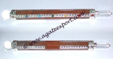 Golden Quartz Hand Made Metal Wands.