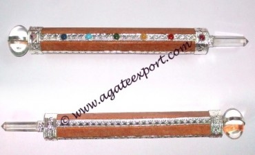 Golden Quartz Seven Chakra Wands.