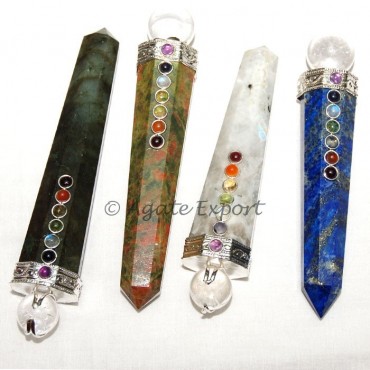 Seven Chakra Obelisk Points Healing Wands