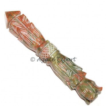 Unakite Carved Healing Wand