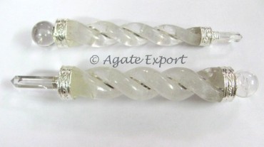 Crystal Quartz Carved Wands
