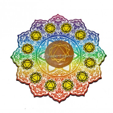 Solar Plexus Chakra Golden Quartz Wooden Incense Burner