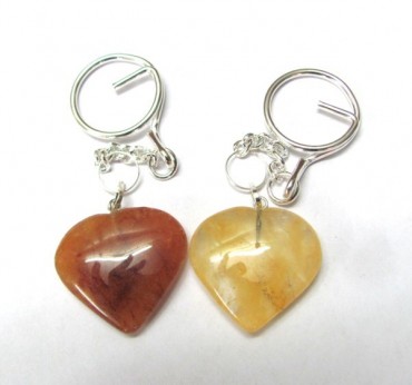 Mix Agate Hearts Keyrings