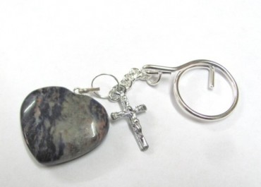 Mix Gmstone Hearts With Cross Keyrings