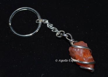 Carnelian Wire Wrap Keychain
