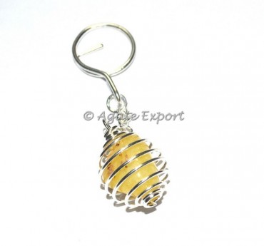 Yellow Onyx Tumbled Keychain