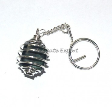 Black Stone Tumbled Keychains