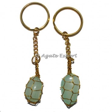 Aqua Tumbled Wrap Keychain