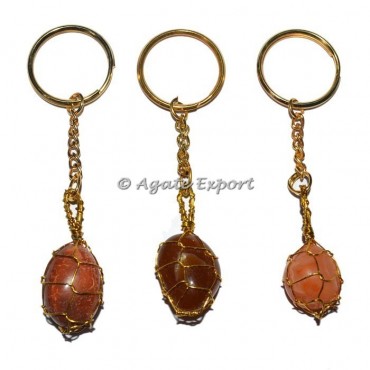 Carnelian Tumbled Wrap Keychain