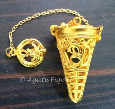 Om Gold Cage Pendulum