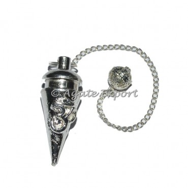 Om Carved Metal Pendulums