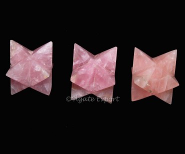 Rose Quartz Large Merkaba Star 