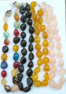 Mix Onyx Tumbled Stone Necklaces.